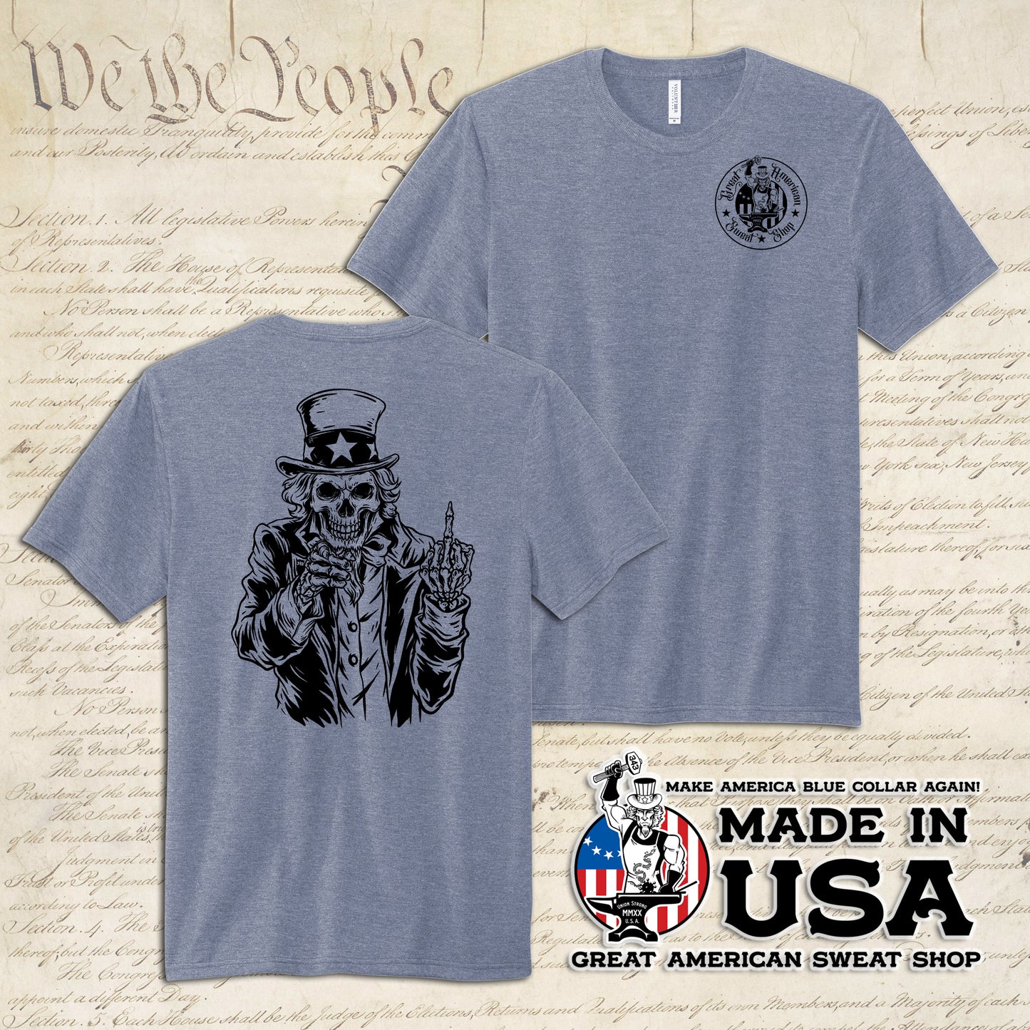 Uncle Sam Flip Off - Vintage Tri-Blend Tee