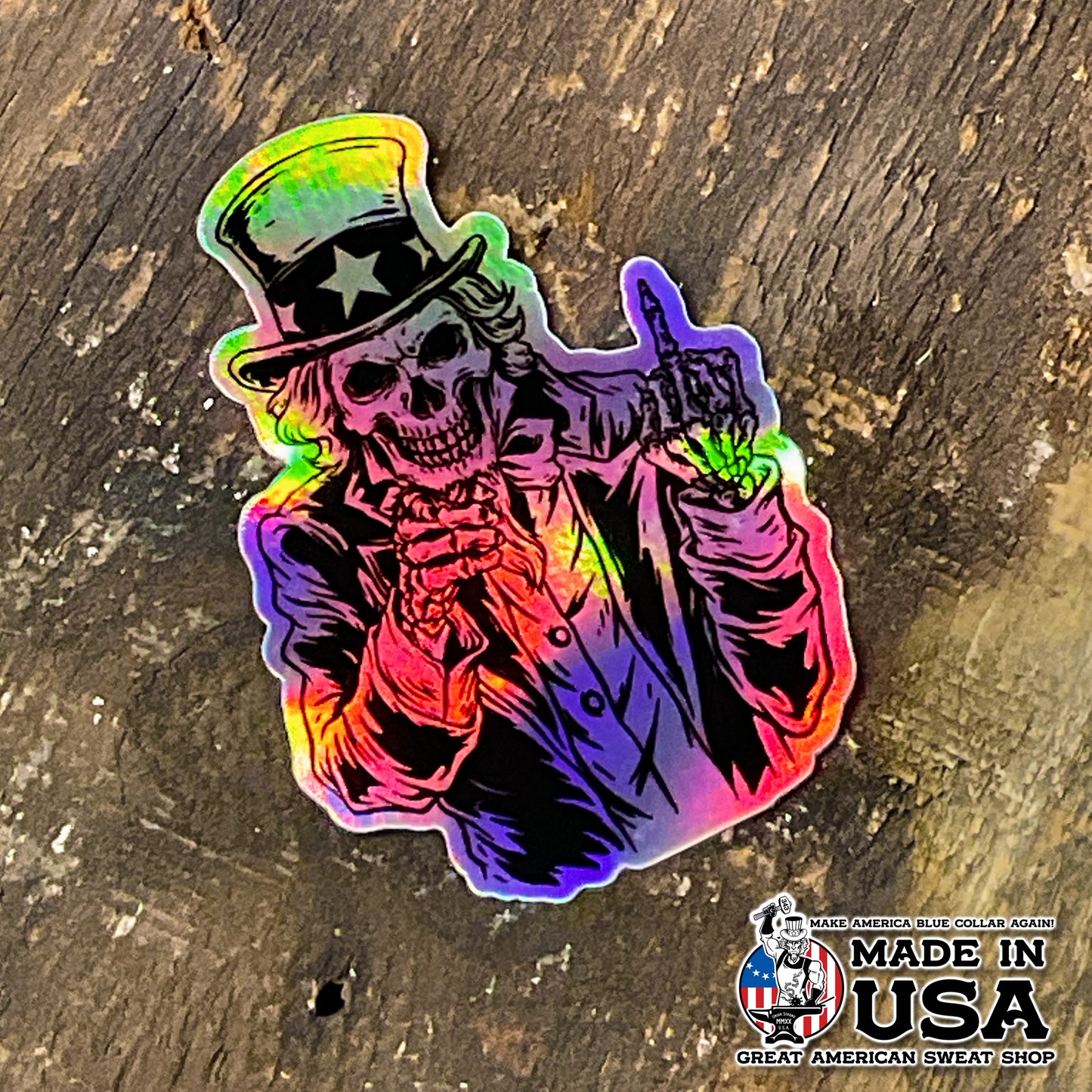 Holographic Sticker - Uncle Sam Flip Off