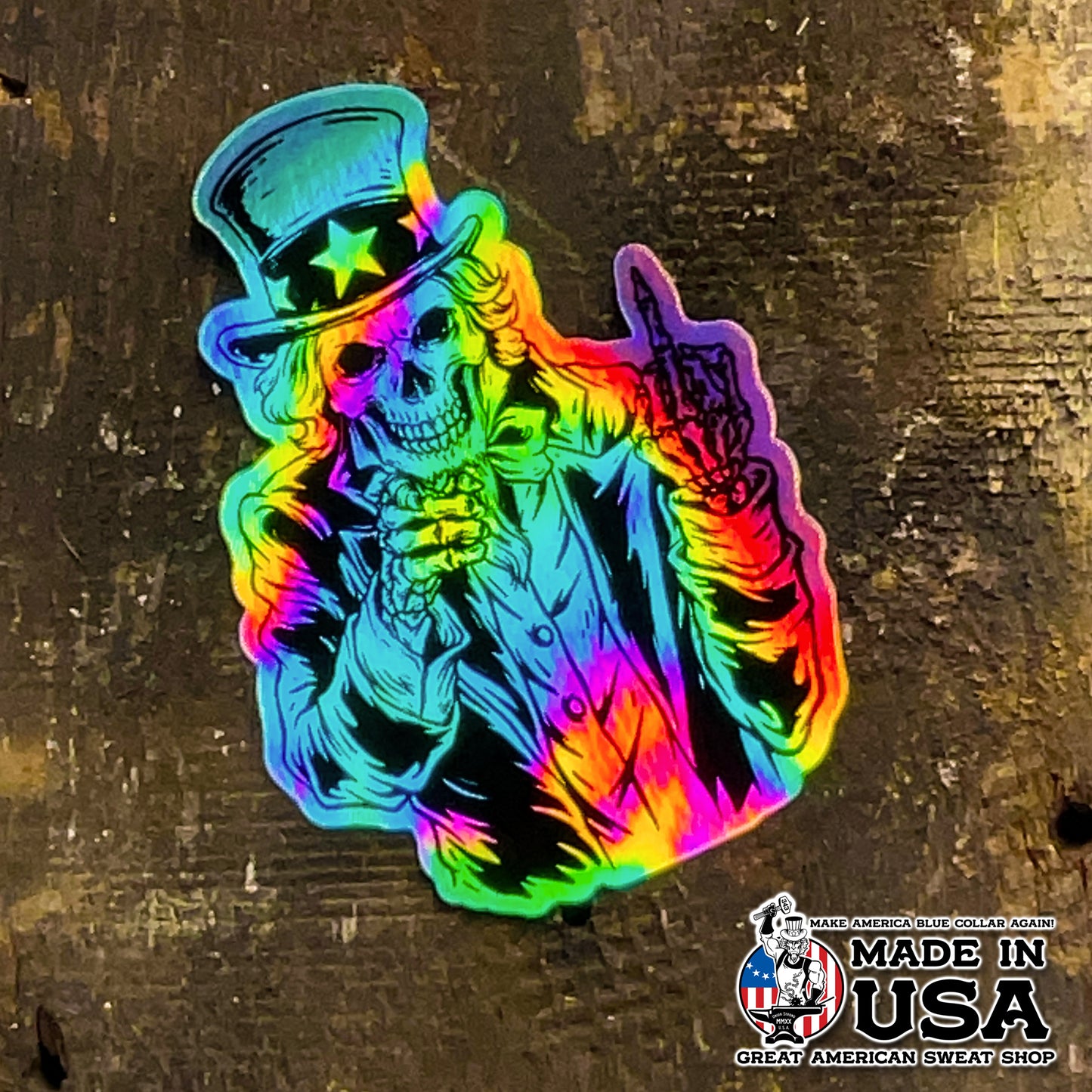 Holographic Sticker - Uncle Sam Flip Off