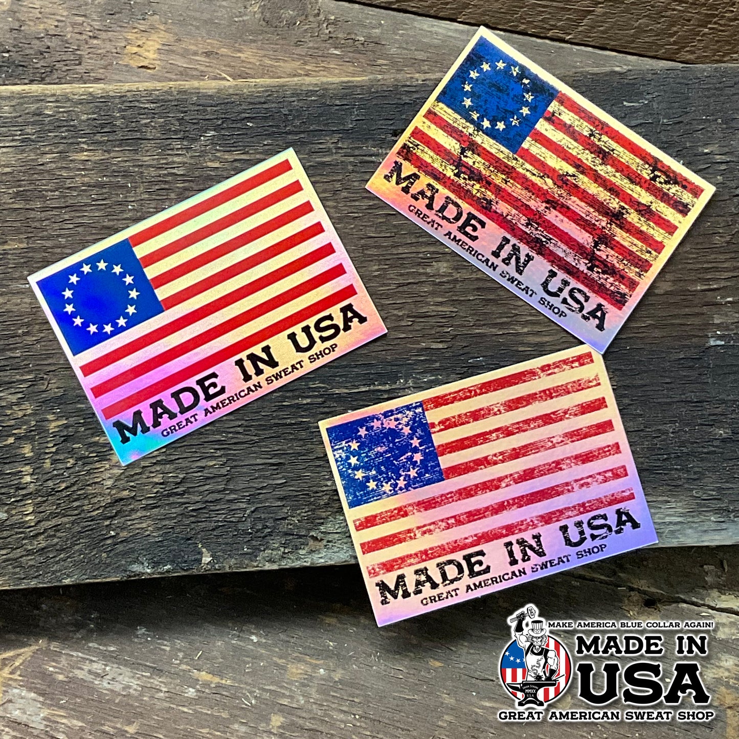 Holographic Sticker - Betsy Ross Flag