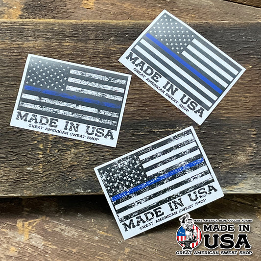 Vinyl Sticker - Thin Blue Line US Flag