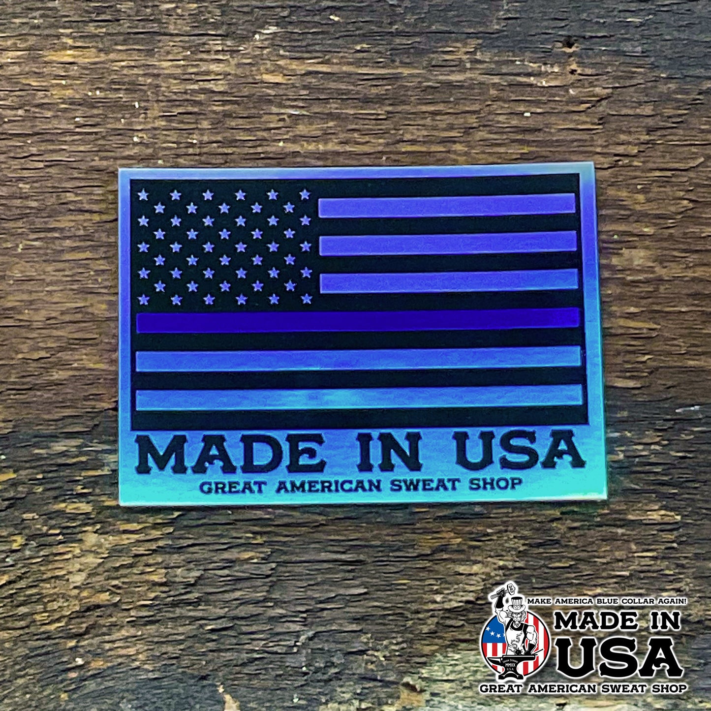 Holographic Sticker - Thin Blue Line US Flag