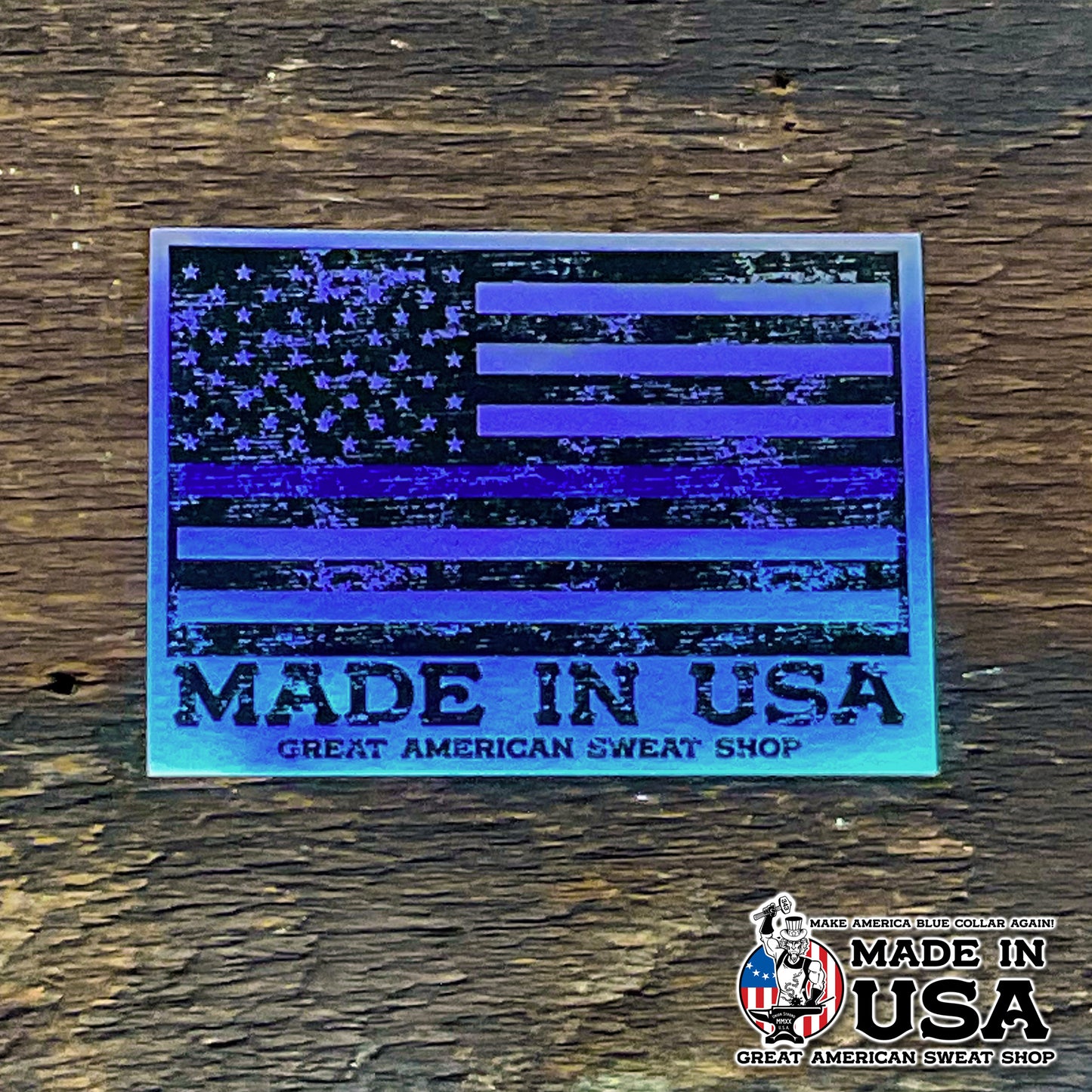 Holographic Sticker - Thin Blue Line US Flag