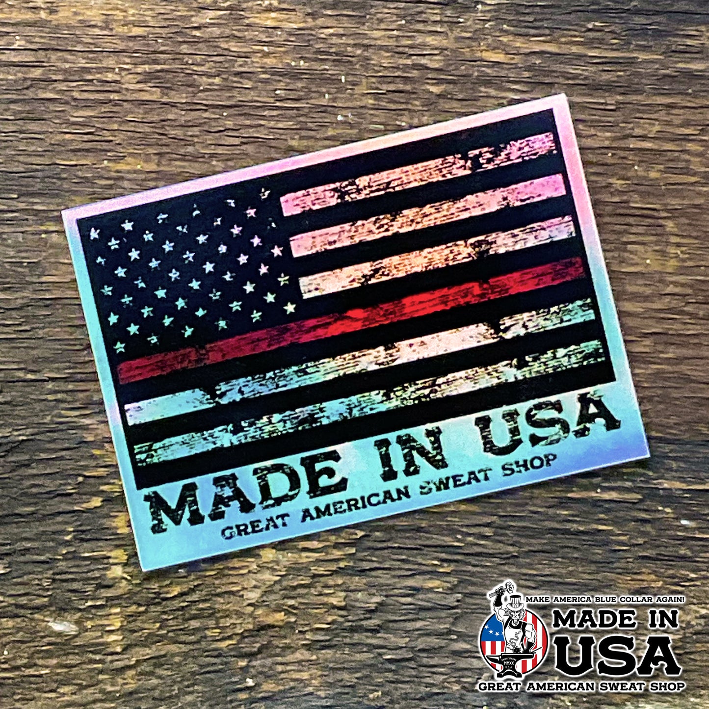 Holographic Sticker - Thin Red Line US Flag