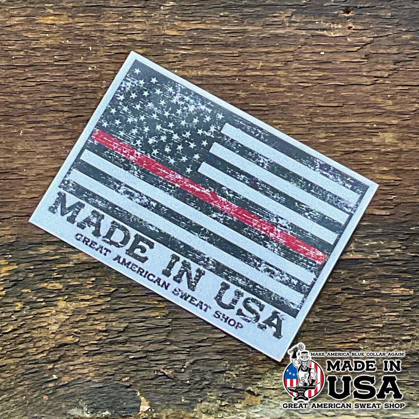 Vinyl Sticker - Thin Red Line US Flag