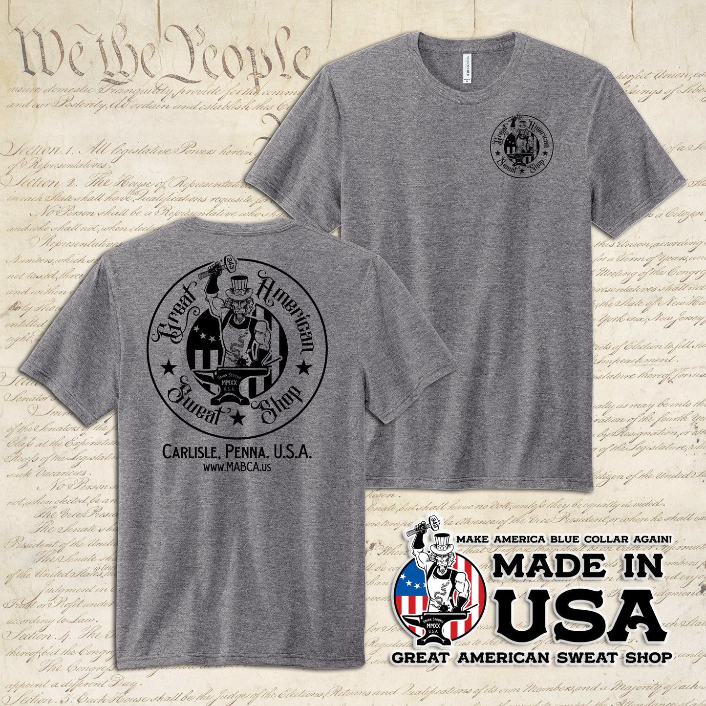 Great American Sweat Shop - Gray Tri-Blend Tee